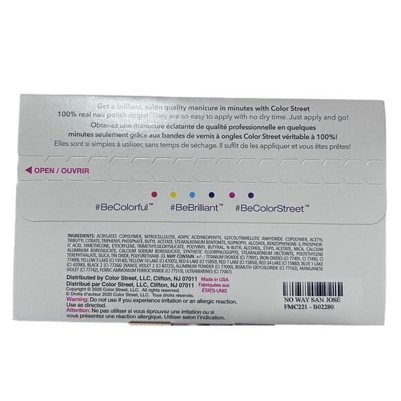 Color Street No Way San Jose 100% Real Nail Polish Strips 16 Count Peel & Apply - Picture 5 of 6